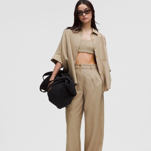 LuluLinen Relaxed Button-Up Sheer Oak - Picture 2 of 5